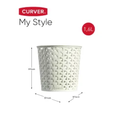 Curver My Style Large Round Plastic Storage Organiser - Vintage White - 1.6L -Home Storage 12806190 1114832992396971