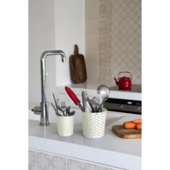 Curver My Style Large Round Plastic Storage Organiser - Vintage White - 1.6L -Home Storage 12806190 4704832992304757