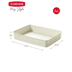 Curver My Style A4 Rectangular Plastic Storage Organiser - Vintage White -Home Storage 12807669 1174833168810459