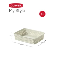 Curver My Style A5 Rectangular Plastic Storage Organiser - Vintage White -Home Storage 12807670 1554833169508136