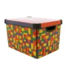 Curver Stockholm Bright Blocks Plastic Deco Storage Box Multi Colour 22L -Home Storage 12807671 9694831955083803
