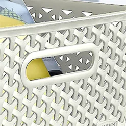 Curver My Style Large Rectangular Plastic Storage Basket - Vintage White - 18L 6 Curver My Style Large Rectangular Plastic Storage Basket - Vintage White - 18L -Home Storage 12809473 1634833219339873