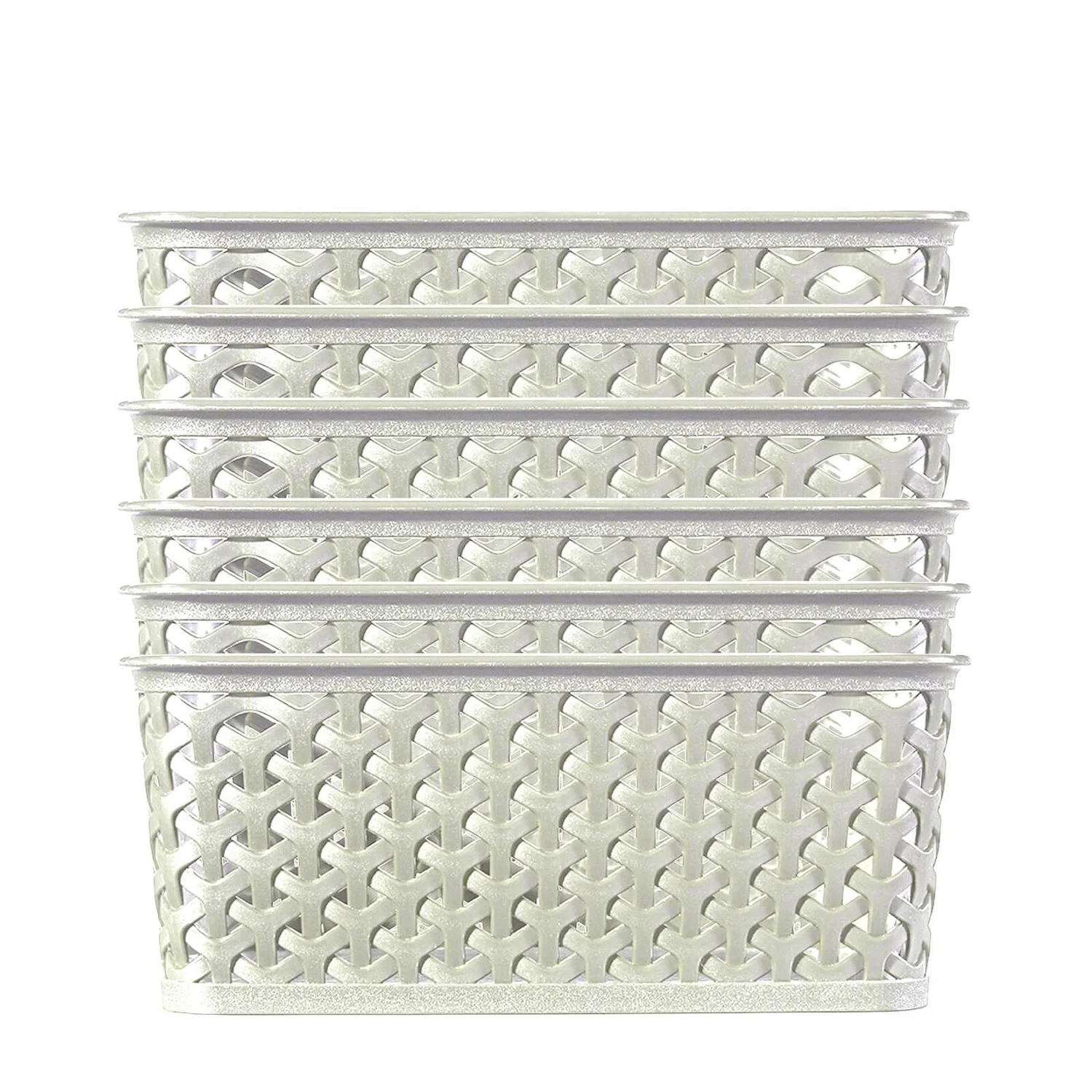 Curver My Style Large Rectangular Plastic Storage Basket - Vintage White - 18L Curver My Style Large Rectangular Plastic Storage Basket - Vintage White - 18L -Home Storage 12809473 1934833219269928