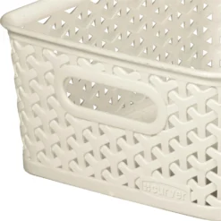 Curver My Style Small Rectangular Plastic Storage Basket - Vintage White - 4L -Home Storage 12809474 1134833220281357