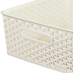 Curver My Style Medium Rectangular Plastic Storage Basket - Vintage White - 13L -Home Storage 12809476 1424833219146790