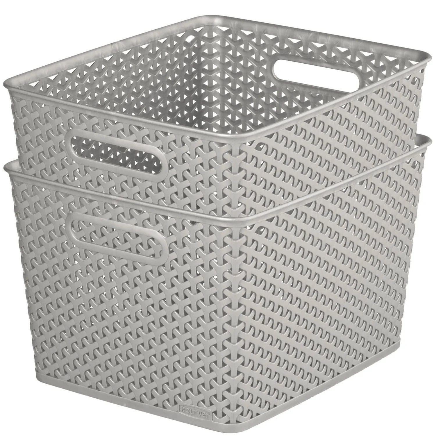 Curver My Style Large Rectangular Plastic Storage Basket - Grey - 18L Curver My Style Large Rectangular Plastic Storage Basket - Grey - 18L -Home Storage 12814518 1964832988641727