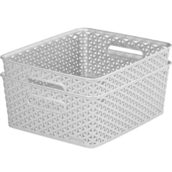 Curver My Style Medium Rectangular Plastic Storage Basket - Grey - 13L 5 Curver My Style Medium Rectangular Plastic Storage Basket - Grey - 13L -Home Storage 12814522 2054832986795350