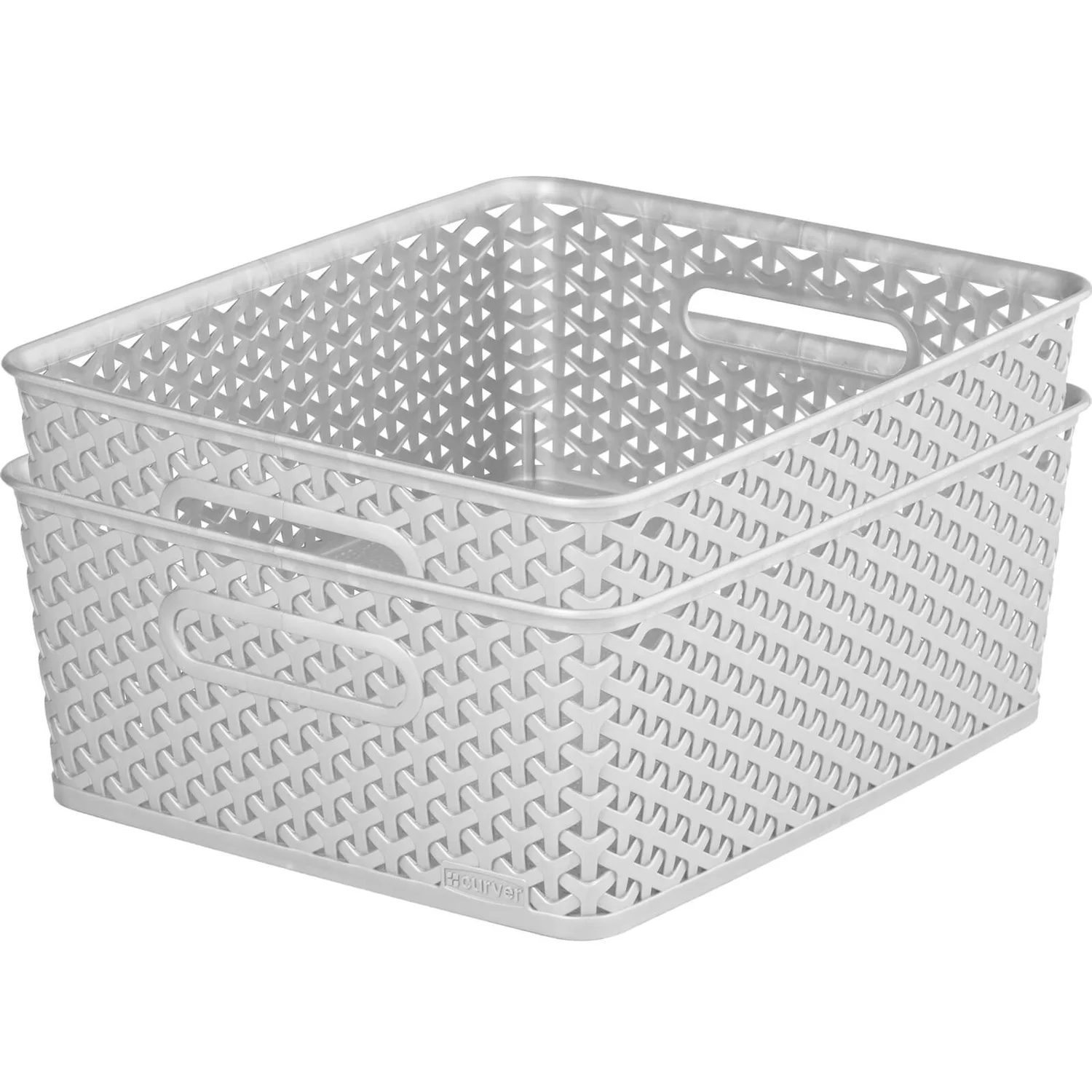 Curver My Style Medium Rectangular Plastic Storage Basket - Grey - 13L Curver My Style Medium Rectangular Plastic Storage Basket - Grey - 13L -Home Storage 12814522 2054832986795350