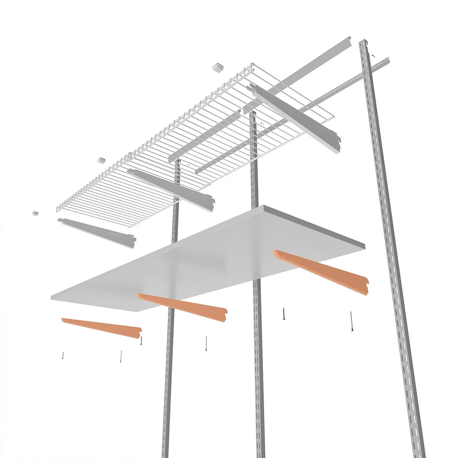 Double Slot Bracket - White -360mm None Double Slot Bracket - White -360mm -Home Storage 12815739 1795052927520140