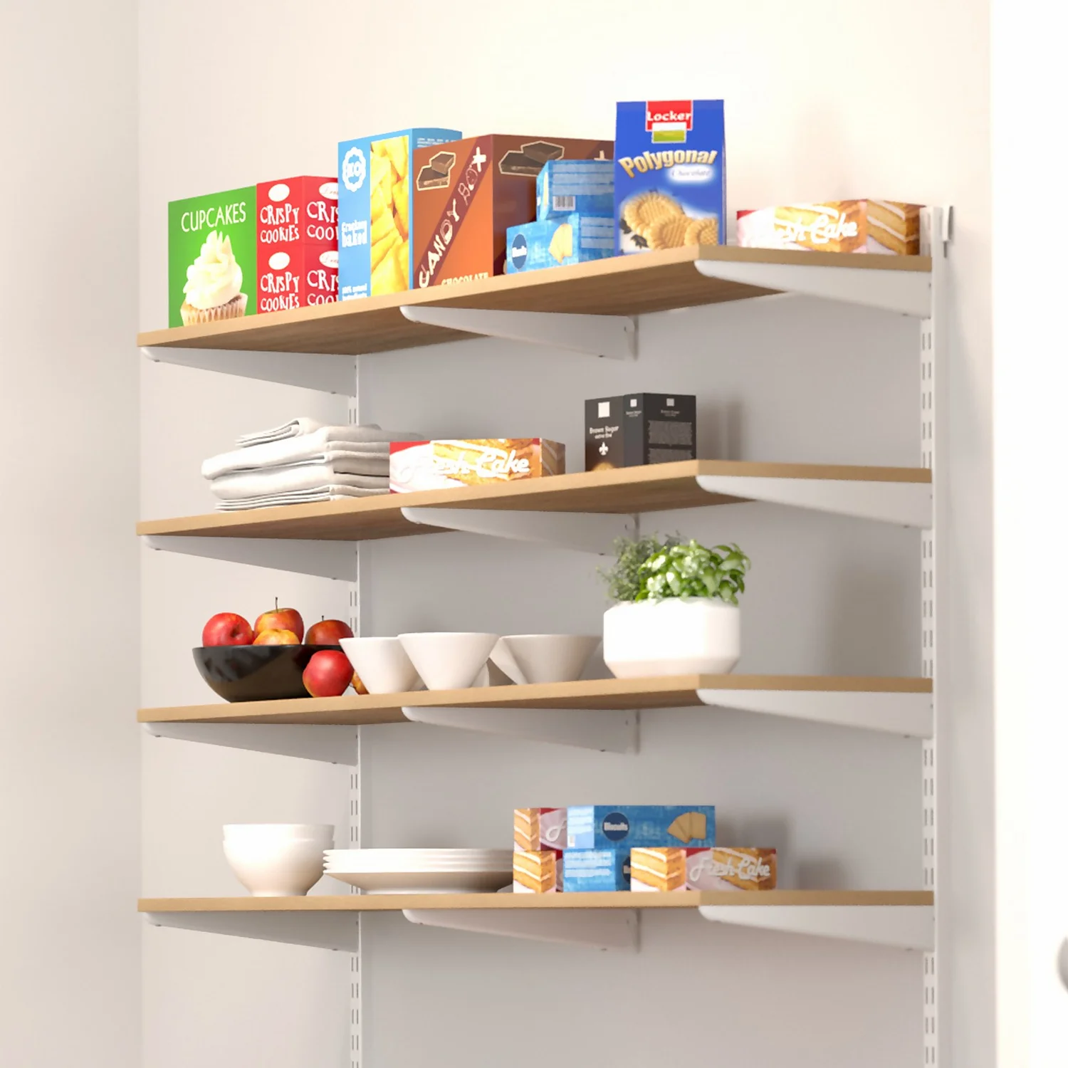 Double Slot Bracket - White -360mm None Double Slot Bracket - White -360mm -Home Storage 12815739 6295052927459540