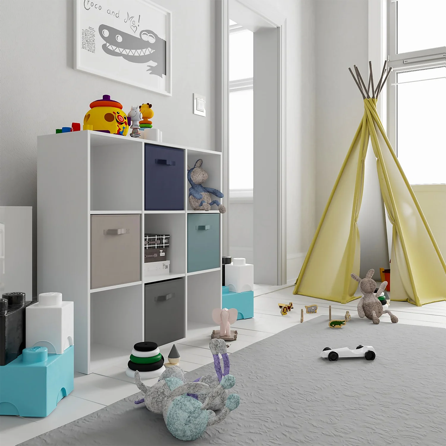 Compact Cube 3x3 Storage Unit - White Compact Cube 3x3 Storage Unit - White -Home Storage 12815994 1924929106905777