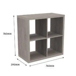 Clever Cube 2x2 Storage Unit - Grey Oak -Home Storage 12816001 6645023383832989