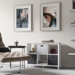 Clever Cube Fabric Insert - Woven Silver -Home Storage 12816126 5124929107203581