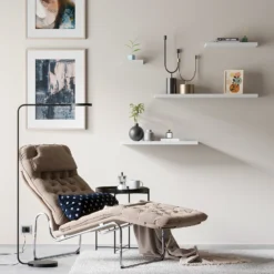 Floating Shelf - White Matt -1200 X 240 X 38mm -Home Storage 12817720 1234887325999644