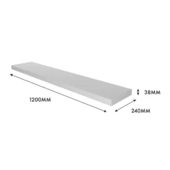 Floating Shelf - White Matt -1200 X 240 X 38mm -Home Storage 12817720 1554976219298882
