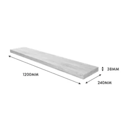 Floating Shelf - Grey Oak - 1200 X 240 X 38mm -Home Storage 12817804 8614976219095332