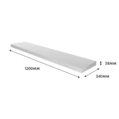 Floating Shelf - White Gloss - 1200 X 240 X 38mm 5 Floating Shelf - White Gloss - 1200 X 240 X 38mm -Home Storage 12817808 2084976219312907