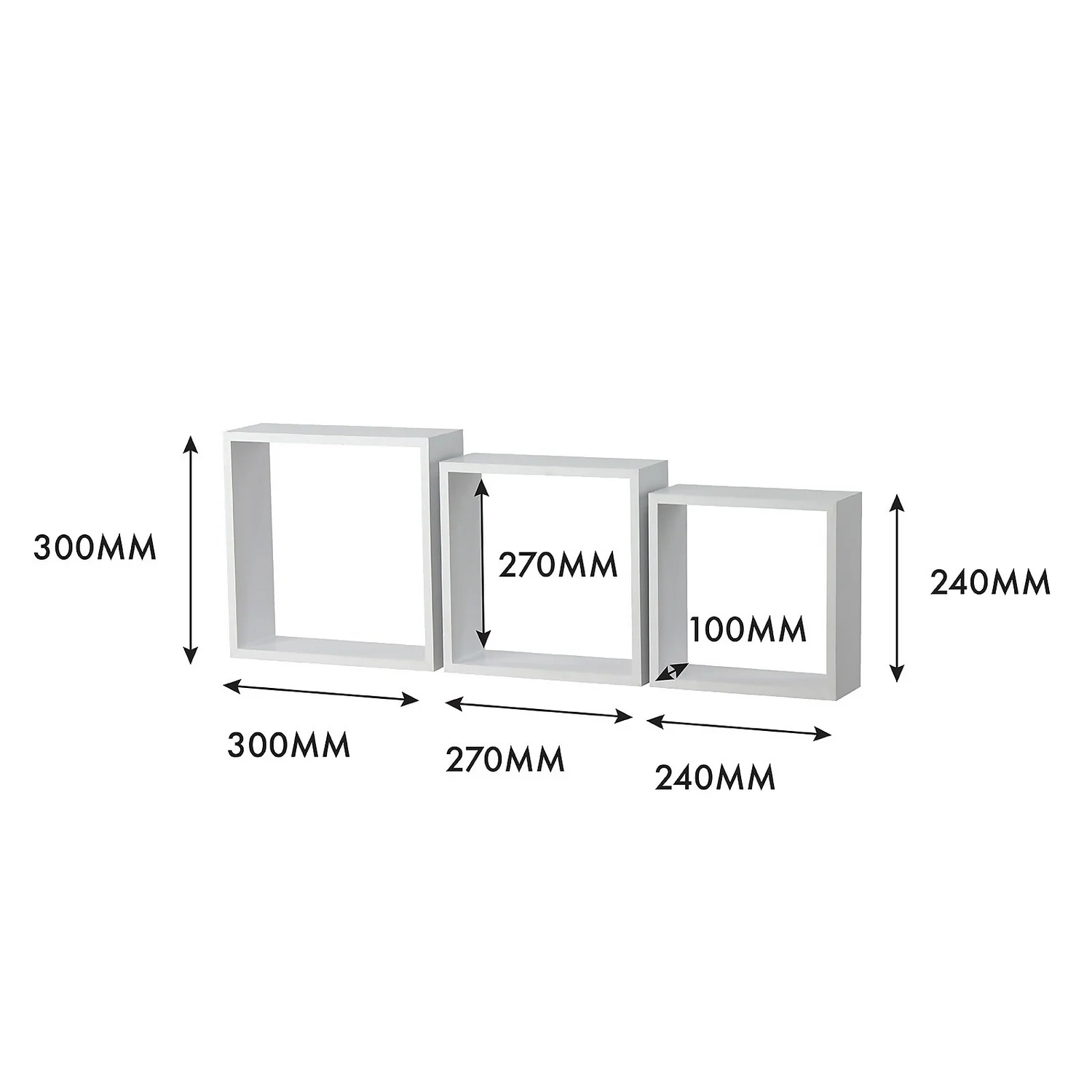 3 Wall Cubes - Matt White 3 Wall Cubes - Matt White -Home Storage 12817822 1884976219094987