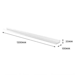 Flexi Storage Decorative Shelving Photo Shelf - White Matt - 1200x35x100mm -Home Storage 12817978 7674976461973001