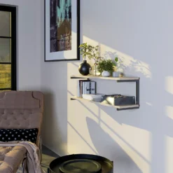 None Double U Shelf Bracket - Black - 330x300mm -Home Storage 12820763 1234930156414227