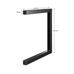 None Double U Shelf Bracket - Black - 330x300mm -Home Storage 12820763 6084930156517271