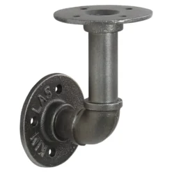 None Industrial Curved Pipe Bracket Gun Metal -Home Storage 12821189 1484832960281950