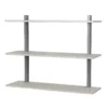 3 Tier Shelf Kit - White Oak & Nickel Bracket -Home Storage 12821193 4134831908214839