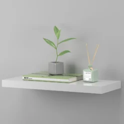 Floating Shelf - White Gloss - 600 X 240 X 38mm -Home Storage 12822023 1594876424034480