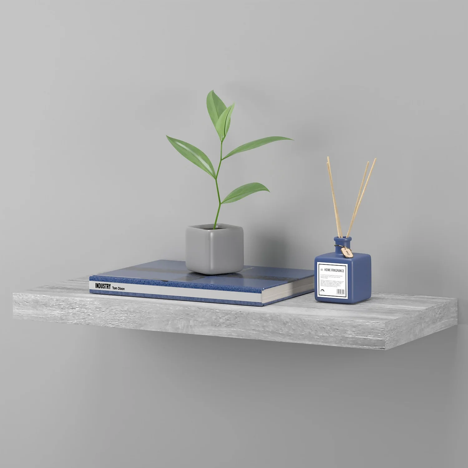 Floating Shelf - Grey Oak - 600 x 240 x 38mm Floating Shelf - Grey Oak - 600 X 240 X 38mm -Home Storage 12822025 5144876423820541