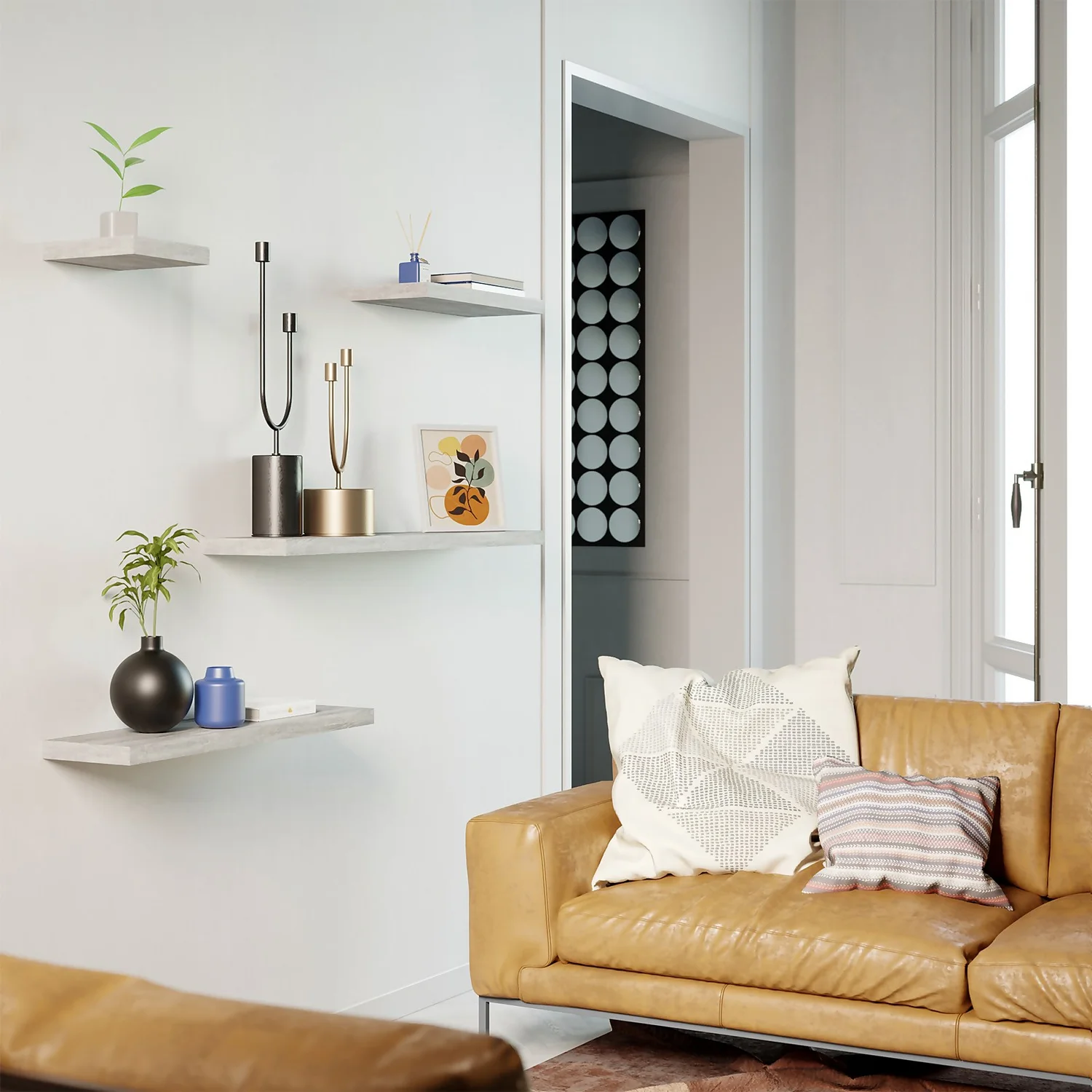 Floating Shelf - Grey Oak - 600 x 240 x 38mm Floating Shelf - Grey Oak - 600 X 240 X 38mm -Home Storage 12822025 5644887314410227