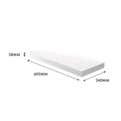 Matt White Floating Shelf - 600 X 240 X 38mm 5 Matt White Floating Shelf - 600 X 240 X 38mm -Home Storage 12822027 4774976219354031