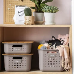 2 Pack Smartstore Wardrobe Basket Tag - Taupe -Home Storage 12822346 1414833174229011