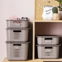 2 Pack Smartstore Wardrobe Basket Tag - Taupe -Home Storage 12822346 1754833173998242