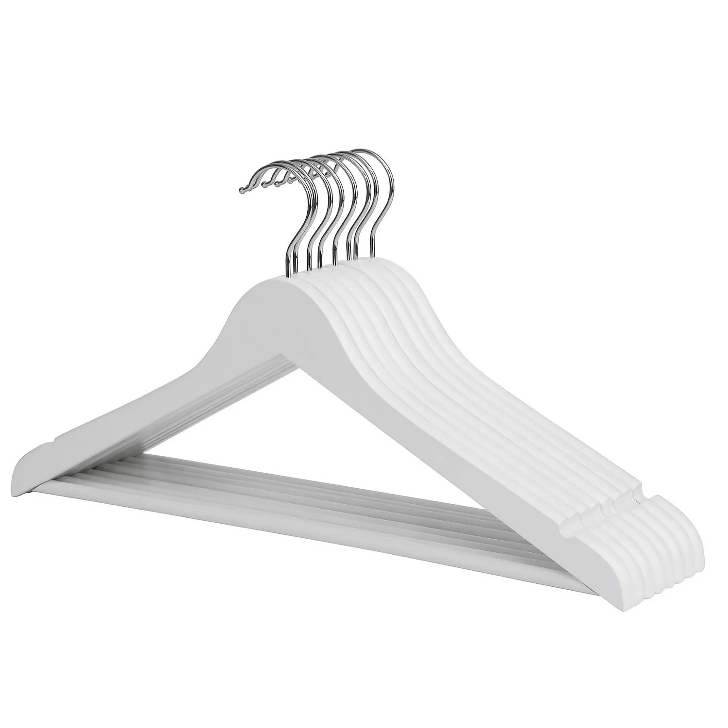 White Wooden Hangers - 8 Pack White Wooden Hangers - 8 Pack -Home Storage 12822503 1474878808120218