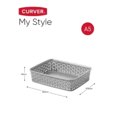 Curver My Style A5 Rectangular Plastic Storage Organiser - Grey -Home Storage 12823029 1054833226973628