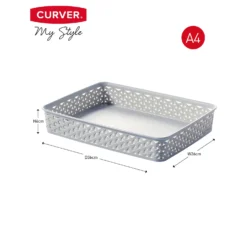 Curver My Style A4 Rectangular Plastic Storage Organiser - Grey -Home Storage 12823031 1954833225942192