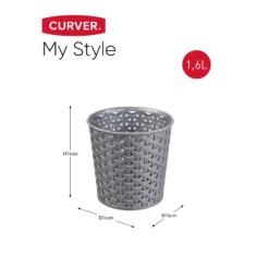 Curver My Style Large 1.6L Round Plastic Storage Organiser - Grey -Home Storage 12823035 1924833228242013