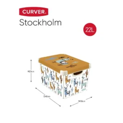 Curver Stockholm Llama Plastic Deco Storage Box - Multi-Coloured - 22L -Home Storage 12824053 3534832983271178