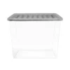 80L Storage Box With Clear Base And Grey Lid -Home Storage 12826264 4394904169685446