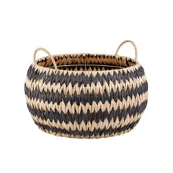 Black Round Flatweave Baskets - Set Of 3 4 Black Round Flatweave Baskets - Set Of 3 -Home Storage 12829226 1544832981961198