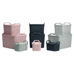 Small Urban Storage Basket With Lid - Graphite 5 Small Urban Storage Basket With Lid - Graphite -Home Storage 12837349 3344960190120604