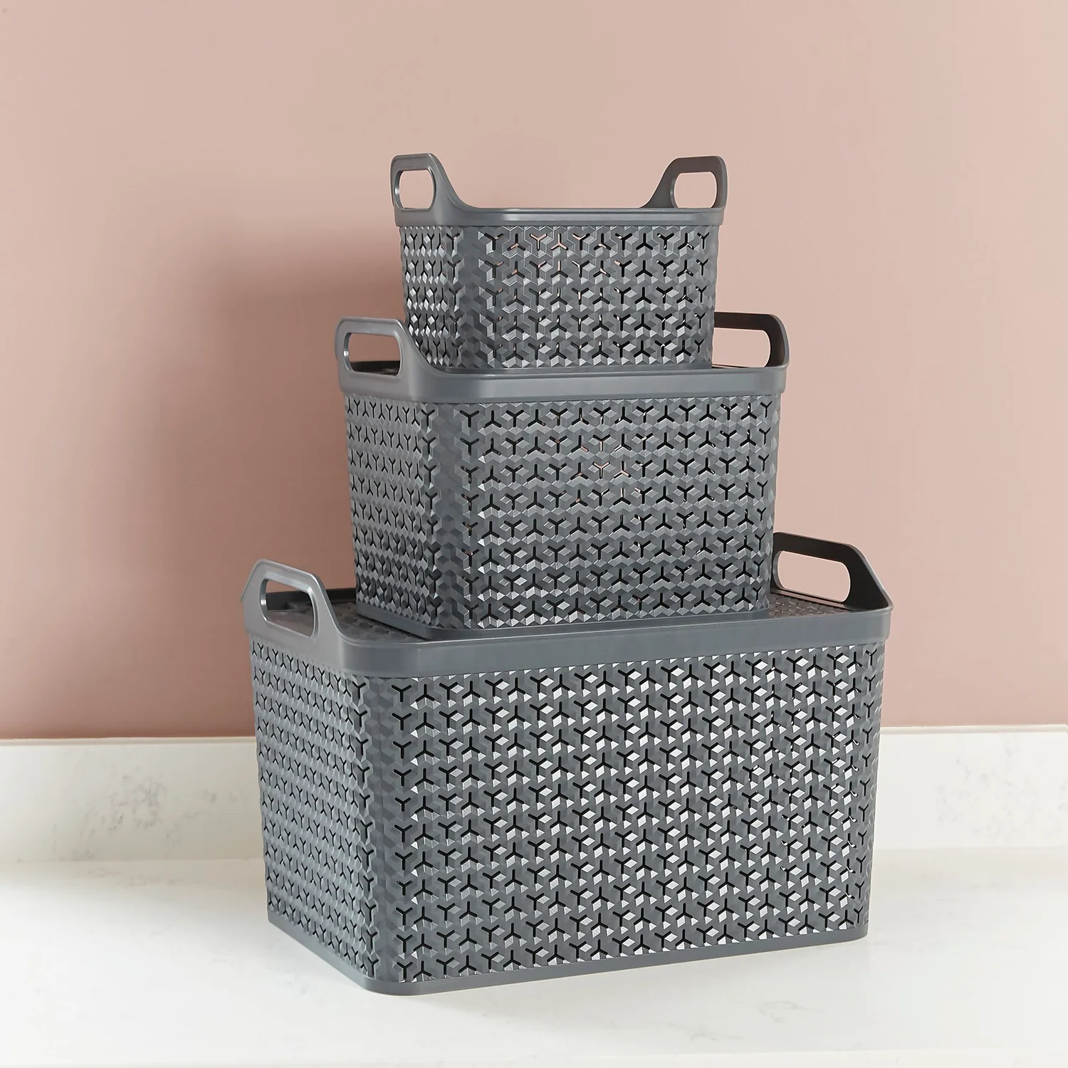 Small Urban Storage Basket with Lid - Graphite Small Urban Storage Basket With Lid - Graphite -Home Storage 12837349 4634960190076618