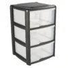 Mobile Tower Unit With 3 Large Drawers - Volcanic Ash With Frosted Drawers -Home Storage 12840081 1144900093316826