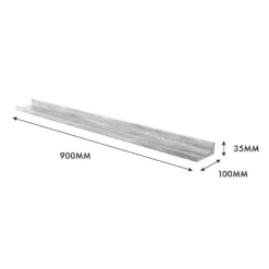 Flexi Storage Decorative Shelving Photo Shelf Grey Oak 900x35x100mm -Home Storage 12878517 1274976461911000