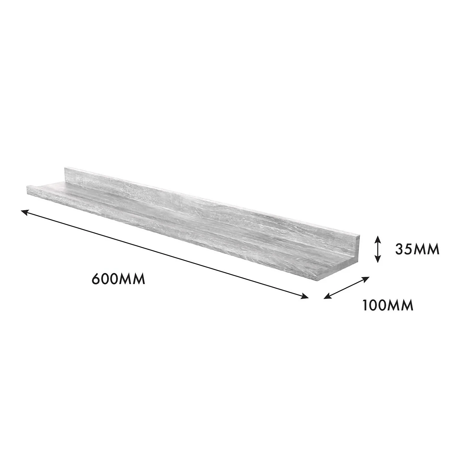 Flexi Storage Decorative Shelving Photo Shelf Grey Oak 600x35x100mm Flexi Storage Decorative Shelving Photo Shelf Grey Oak 600x35x100mm -Home Storage 12878519 1174976461964811