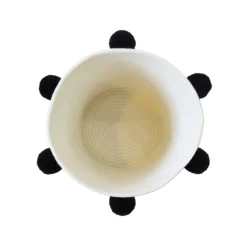 Round Cotton Rope Mono Pom Pom Basket -Home Storage 12886598 1084857031641123