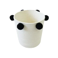 Round Cotton Rope Mono Pom Pom Basket -Home Storage 12886598 2104857031583232