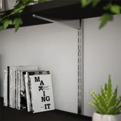 Twin Slot Shelving Kit - 1600mm Krome Twinslot And 120mm Brackets - Chrome Effect -Home Storage 12888689 9434843283631975