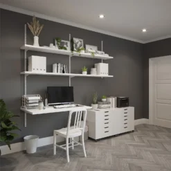 Anti-bacterial Twin Slot Shelving Kit - 1600mm White Twinslot And 216mm Brackets - White 5 Anti-bacterial Twin Slot Shelving Kit - 1600mm White Twinslot And 216mm Brackets - White -Home Storage 12888870 8454843291968594