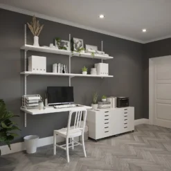 Anti-bacterial Twin Slot Shelving Kit - 1600mm White Twinslot And 320mm Brackets - White 4 Anti-bacterial Twin Slot Shelving Kit - 1600mm White Twinslot And 320mm Brackets - White -Home Storage 12889033 9294849582668213